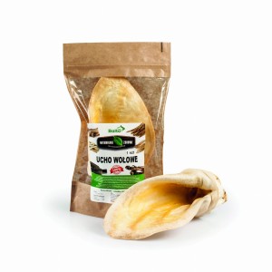 Ucho wołowe miodowe, produkt PREMIUM. Opakowanie 1 sztuka