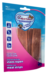 Suszone paski mięsa jagnięcego 70 g Renske healthy meat strips Lamb