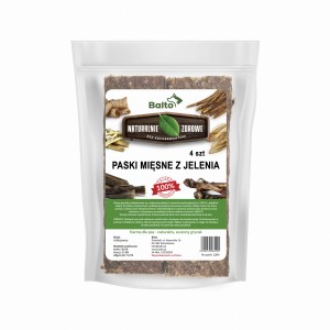   Paski mięsne z jelenia. Opakowanie 4 sztuki