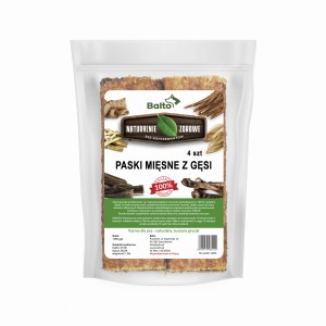   Paski mięsne z gęsi. Opakowanie 4 sztuki